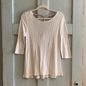 Light Sweater with Leather Back Detail